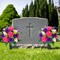 Artificial Cemetery Flowers for Grave, Set of 2 Memorial Grave Flowers for Cemetery with Vase Realistic Silk Gravesites UV Resistant Peony Flowers Decorations (Red with Purple)